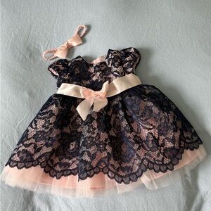Elegant Lace Baby Dress with Headband